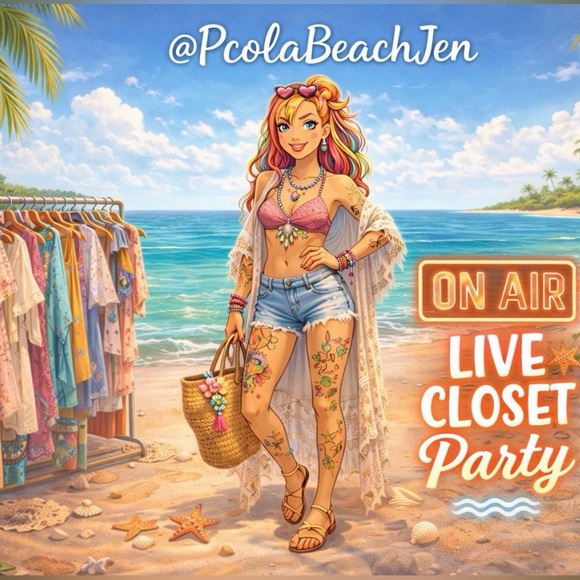 Other - @PcolaBeachJen is LIVE NOW! Come Shop with me; NEVER Any Extra Shipping Costs.💙🥰